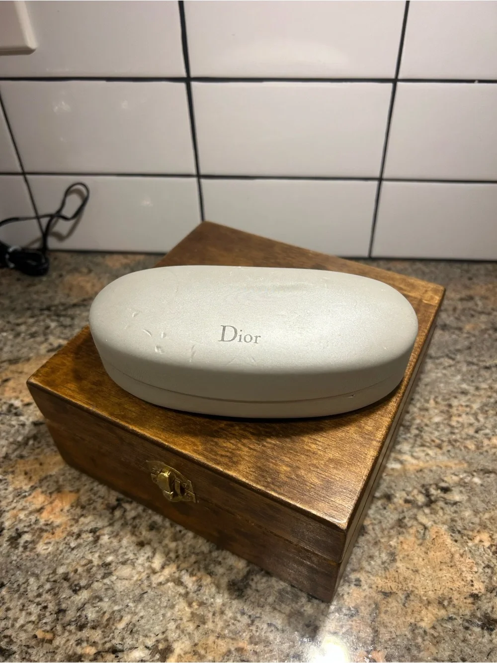 Dior Yellow Y2K Glasses w/Case Rhinestone design on frame
